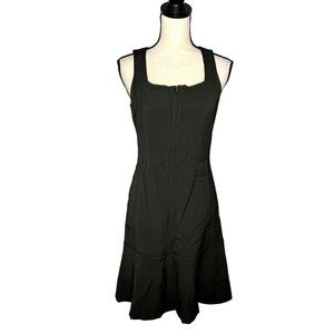 Club Monaco Black Sleeveless Square Neckline A-Line Zip Up Front Dress Size 4